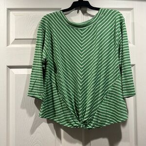Skye's the Limit Green Chevron Blouse